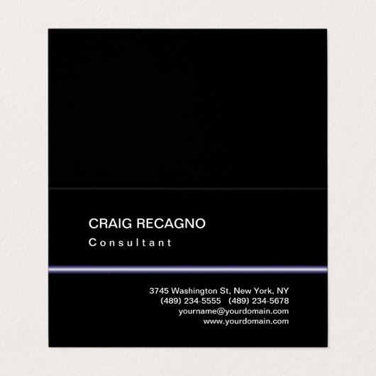 Attractive Charming Black White Blue Visitekaartje (Buitenkant ongevouwen)