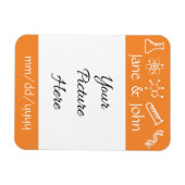 Attractive Forces in Orange Save-the-Date Magnet Magneet (Horizontaal)