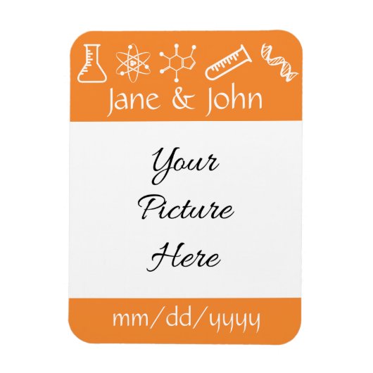 Attractive Forces in Orange Save-the-Date Magnet Magneet (Verticaal)