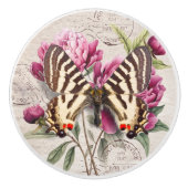 Attractive french artwork Botanical kraft paper Keramische Knop (Voorkant)