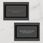Attractive Grey Black Stylish Modern Minimalist Visitekaartje (Voorkant / Achterkant)