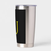 Attractive Monogram Yellow Black Modern Minimalist Geïsoleerde Drinkbeker (Links)