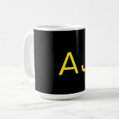 Attractive Monogram Yellow Black Modern Minimalist Koffiemok (Voorkant links)