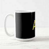 Attractive Monogram Yellow Black Modern Minimalist Koffiemok (Links)