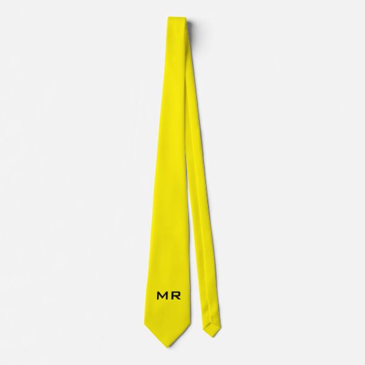 Attractive Monogrammed Yellow Stropdas (Voorkant)