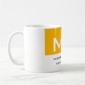 Attractive Monogrammed Yellow White Jouw naam Koffiemok (Links)