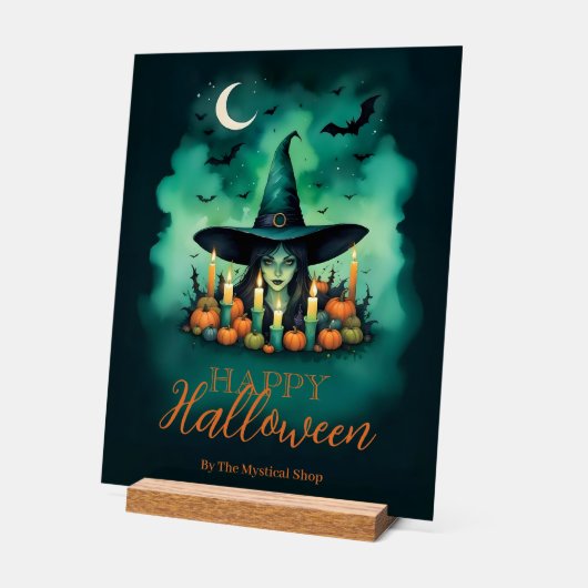 Attractive & Mystical Halloween Witch Conjures Acryl Bord (Hoek)