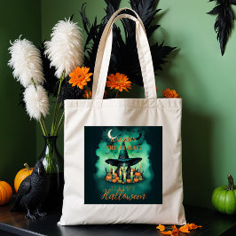 Attractive & Mystical Halloween Witch Conjures Enc Tote Bag