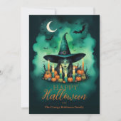Attractive & Mystical Halloween Witch Conjures Kaart (Voorkant)