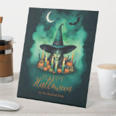 Attractive & Mystical Halloween Witch Conjures Reclamebord Met Voetstuk (Insitu)