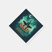 Attractive & Mystical Halloween Witch Conjures Servet (Hoek)