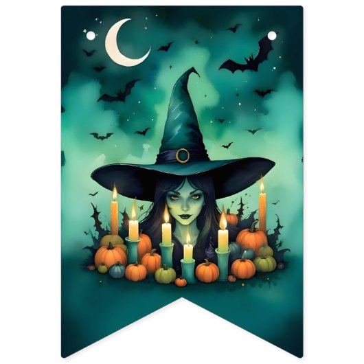 Attractive & Mystical Halloween Witch Conjures Vlaggetjes (Derde vlag)