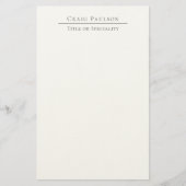 Attractive Professional Plain Minimalist Name Briefpapier (Voorkant)