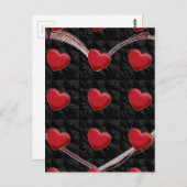 Attractive Red Heart Black Pop Art Love Briefkaart (Voorkant / Achterkant)