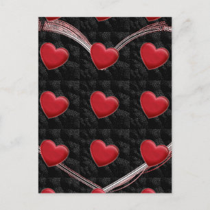 Attractive Red Heart Black Pop Art Love Briefkaart