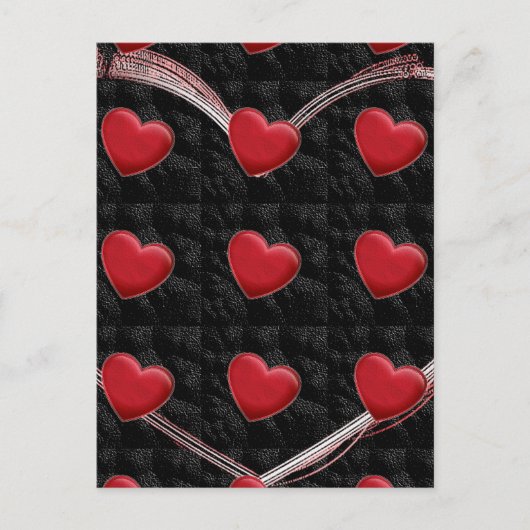 Attractive Red Heart Black Pop Art Love Briefkaart (Voorkant)