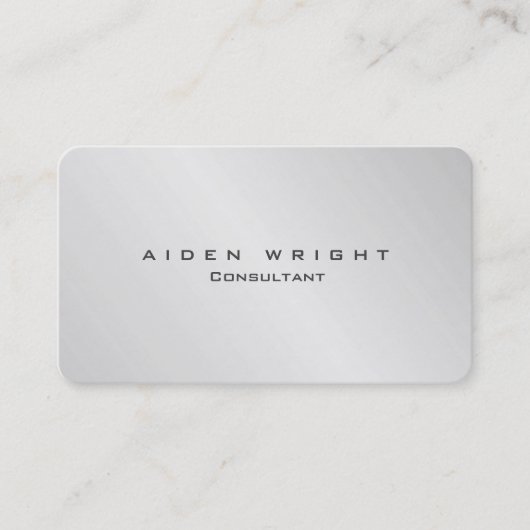 Attractive Silver Grey Stylish Modern Minimalist Visitekaartje (Voorkant)