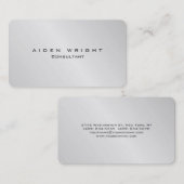Attractive Silver Grey Stylish Modern Minimalist Visitekaartje (Voorkant / Achterkant)
