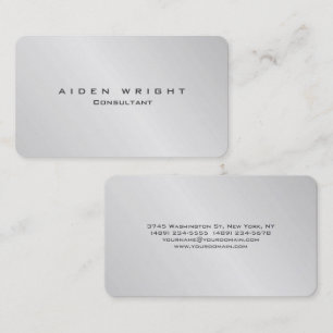 Attractive Silver Grey Stylish Modern Minimalist Visitekaartje