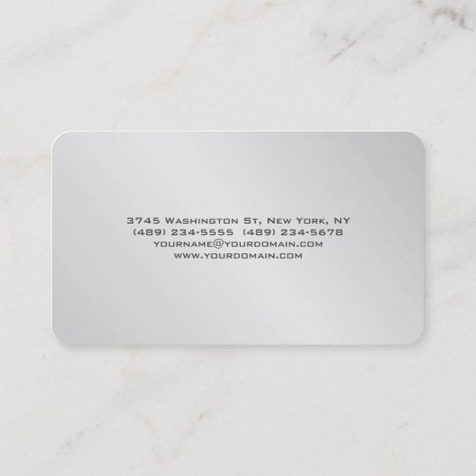 Attractive Silver Grey Stylish Modern Minimalist Visitekaartje (Achterkant)