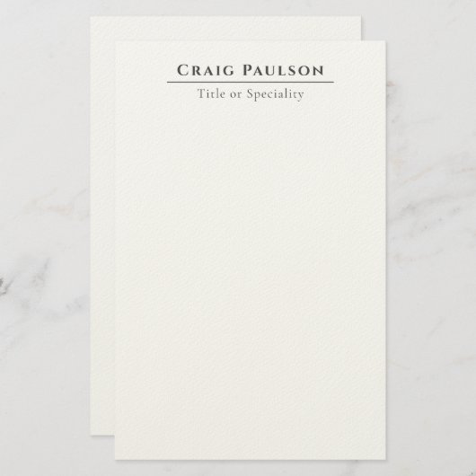 Attractive Simple Professional Plain Minimalist Briefpapier (Voorkant / Achterkant)