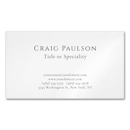 Attractive Simple Professional Plain Minimalist Magnetisch Visitekaartje (Voorkant)