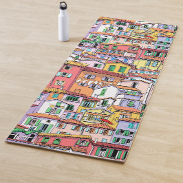 Attractive watercolor pattern of a community fun yogamat