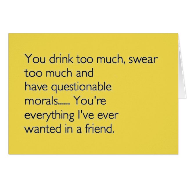 **ATTRIBUTEN VAN EEN BESTE VRIEND** VERJAARDAG KAA (Voorkant Horizontaal)