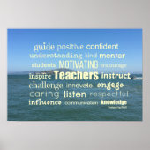 Attributen van een Great Teacher Word Collage Poster (Voorkant)