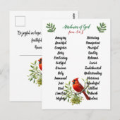 Attributen van God Kerst Vogels en Takken Briefkaart (Voorkant / Achterkant)
