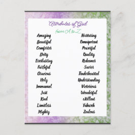 Attributen van God van A tot Zed Briefkaart