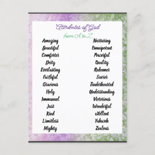 Attributen van God van A tot Zed Briefkaart