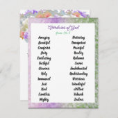 Attributen van God van de Kaart van A aan Z van de (Voorkant / Achterkant)