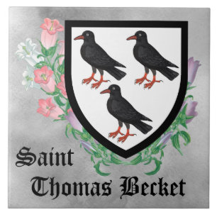 Attributen van St. Thomas Becket Tegeltje