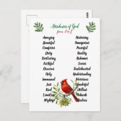 Attributes of God Christmas Birds and Branches Briefkaart (Voorkant / Achterkant)