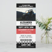ATV 4 Wheeler Quad Ticket Verjaardagsfeestje Kaart (Staand voorkant)
