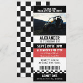ATV 4 Wheeler Quad Ticket Verjaardagsfeestje Kaart (Voorkant / Achterkant)