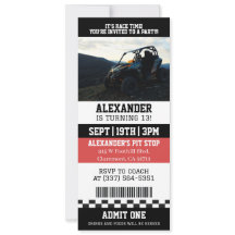 ATV 4 Wheeler Quad Ticket Verjaardagsfeestje