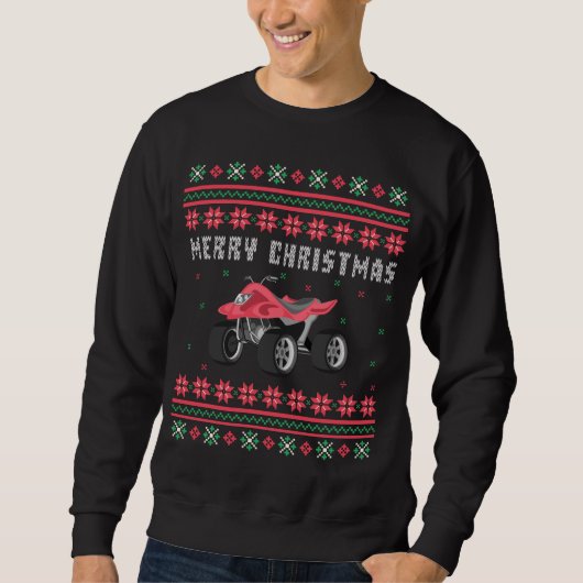 ATV 4 Wheeler Ugly KerstSweater Trui (Voorkant)