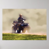 ATV All Terrain Vehicle and Dust, Fun Art Poster (Voorkant)