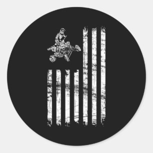 ATV Amerikaanse vlag vier wieler quad fiets Ronde Sticker