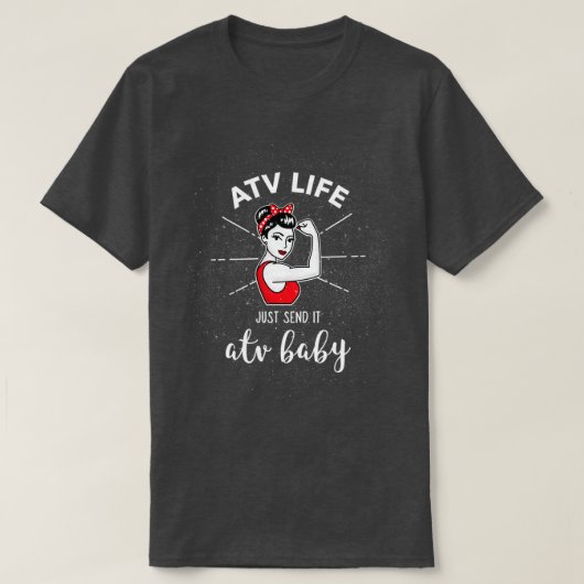 ATV Baby ATV Life Stuur hem gewoon 4 Wheels Quad T-shirt (Design voorkant)