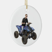ATV Blue Mud Rider Ceramic Ornament (Rechts)