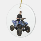 ATV Blue Mud Rider Ceramic Ornament (Links)