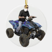 ATV Blue Mud Rider Keramisch Ornament (Voorkant)