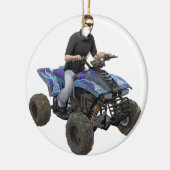ATV Blue Mud Rider Keramisch Ornament (Links)
