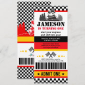 ATV Dirt Quad BikeTicket Pass Birthday Party Kaart (Voorkant / Achterkant)