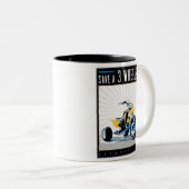 ATV - Een driewieler opslaan Tweekleurige Koffiemok (Voorkant rechts)