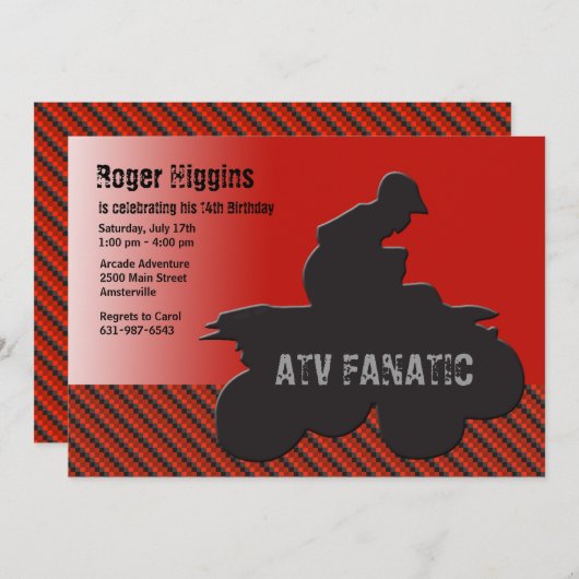 ATV Fan Invitation Kaart (Voorkant / Achterkant)