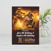 ATV Four Wheeler Off Road Twins Verjaardag Kaart (Staand voorkant)